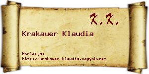 Krakauer Klaudia névjegykártya